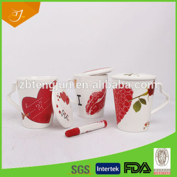 Drawing coffee mug, ceramic DIY cup