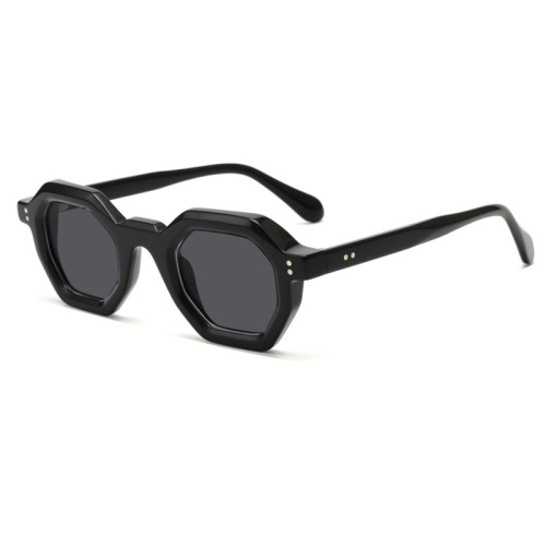 Geometric Hexagon Acetate Sunglasses