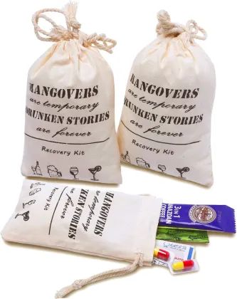 Bachelorette Hangover Kit Cotton Gift Bag