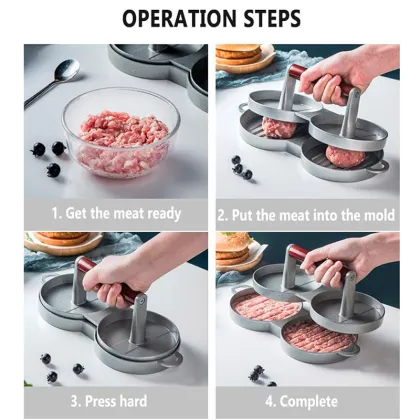 HYRI 2024: Premium Aluminum Hamburger Meat Press for Perfectly Shaped Burgers