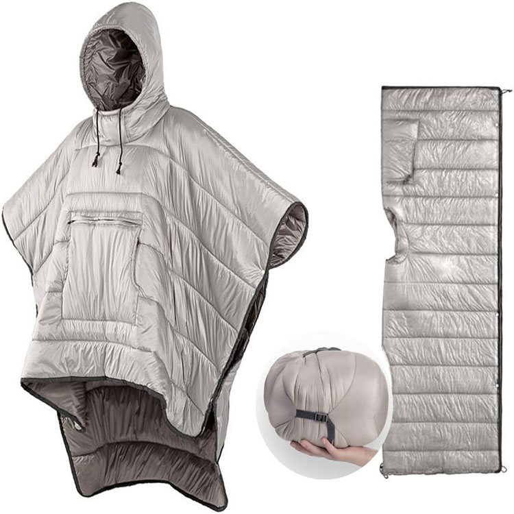 ผ้าห่มคลุมด้วยผ้าและถุงนอน hooded blanket and sleeping bag