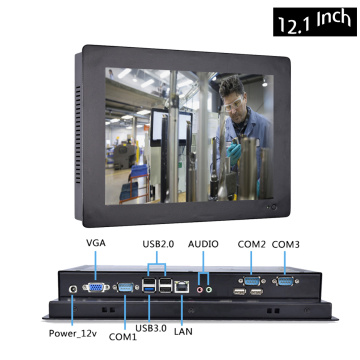 12.1 Inch Industrial Touch Panel PC,4 Wires Resistive Touch Screen,All in One Computer,Wins 7/10,Linux,Intel J1800,[HUNSN DA12W]