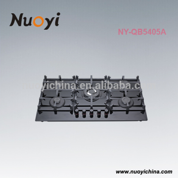 Best selling low price italy gas stove 5 burner plates with cast iron pan support cooker