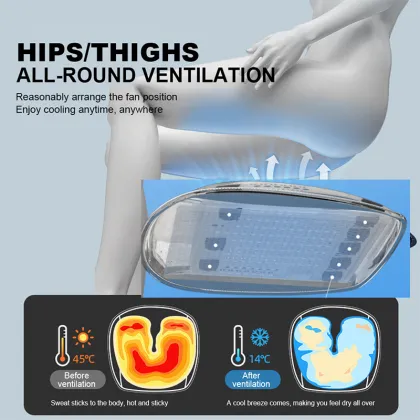 Summer Breathable Ventilated Car Seat Cushion with Three Gear Adjustment - Ice Silk Seat Cushion for Automobile Interior