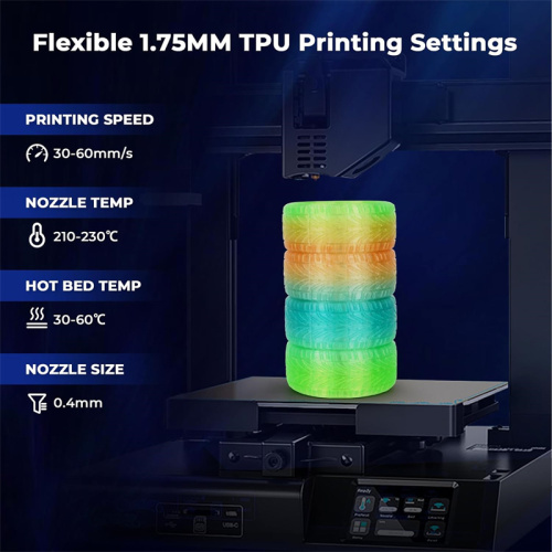 Flexible 3D Printer Filament with Color Changing Effect