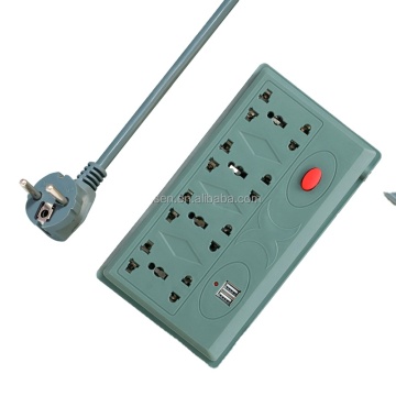 Universal Electric Power Strip with USB Ports and Switch