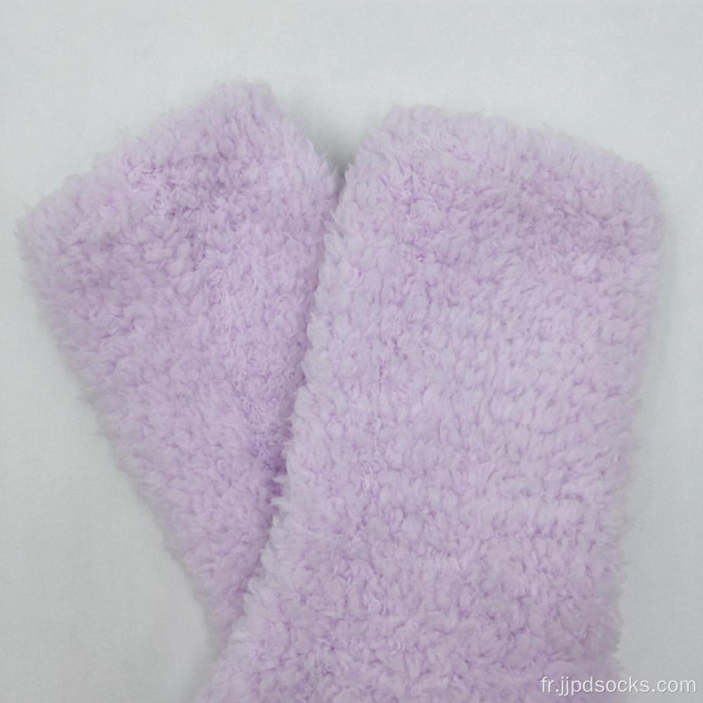 Chaussettes confortables en microfibre épais violettes