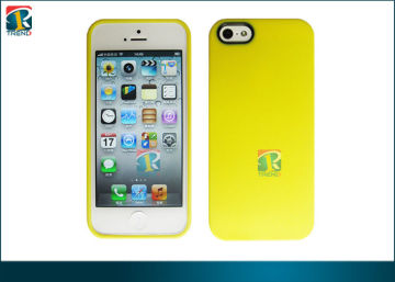 Yellow, Pink Hybrid Pc / Tpu Hard Cover With Tpu Bumper For Iphone 5 Protective Cases