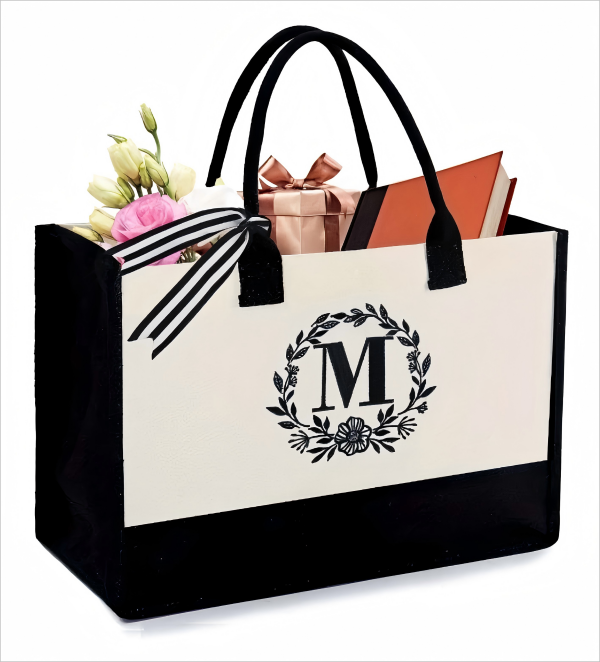 Custom simple pattern canvas tote bag