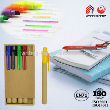 2014 set of plastic colored box with ball pen
