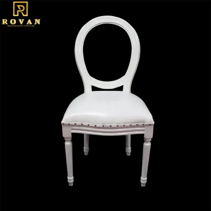 Luxury French Restaurant Leather Upholstered Louis Dining Chair