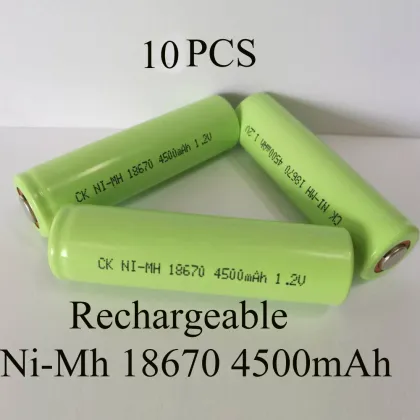 SORVESS 10PCS 1.2V Ni-Mh 4/3A 18670 Rechargeable Battery Ni Mh 4500mAh Batteries Nickel Metal Hydride Battery Medical Equipment