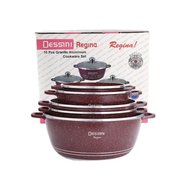 Dessini 10-टुकड़ा एल्यूमीनियम पॉट सूप पॉट कुकवेयर सेट