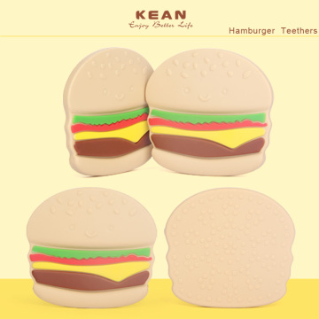 New products hamburger mixed color silicone teether wholesale