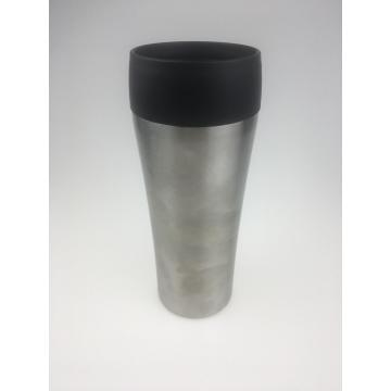 Tasse à couvercle bouton en acier inoxydable de 400 ml