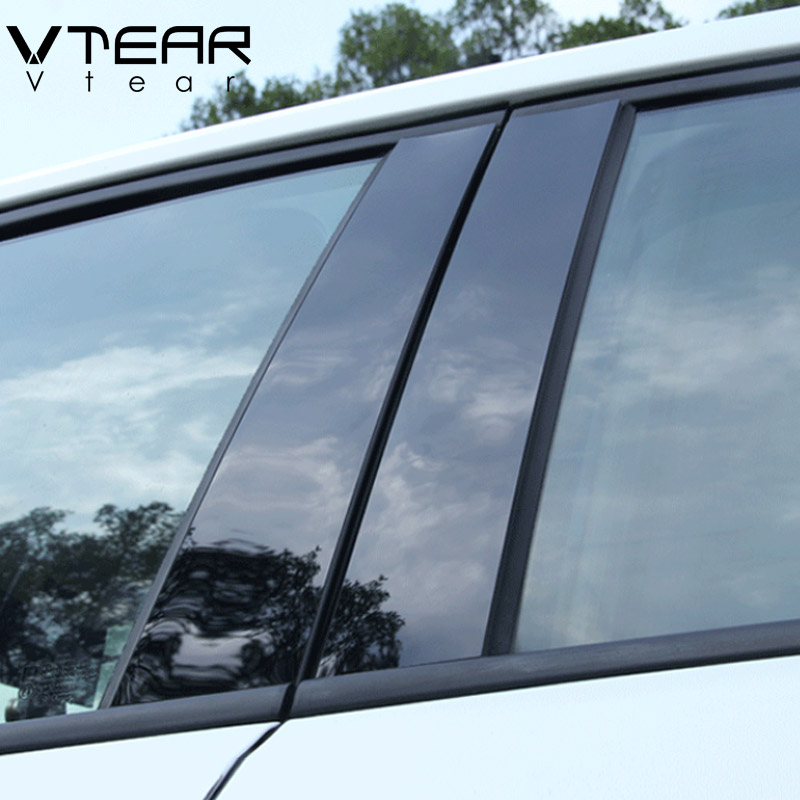 Vtear For Toyota Camry 2018 accessories car window B C pillar sticker trim black mirror reflection panel Exterior anti scratch
