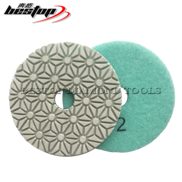 Customizable 4 Inch D100mm 3 Step Diamond Polishing Pads for Stone Granite Marble Quartz - OEM Supported