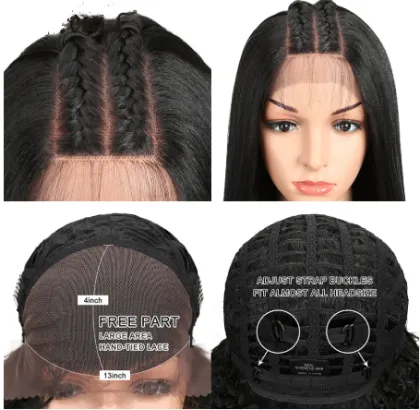 Charming synthetic wig24 Inch for black women Ombre colored long wave hair Lace frontal wig loose synthetic hair wig