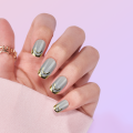 Lignes simples étanches Golden French Grey Faux Nails