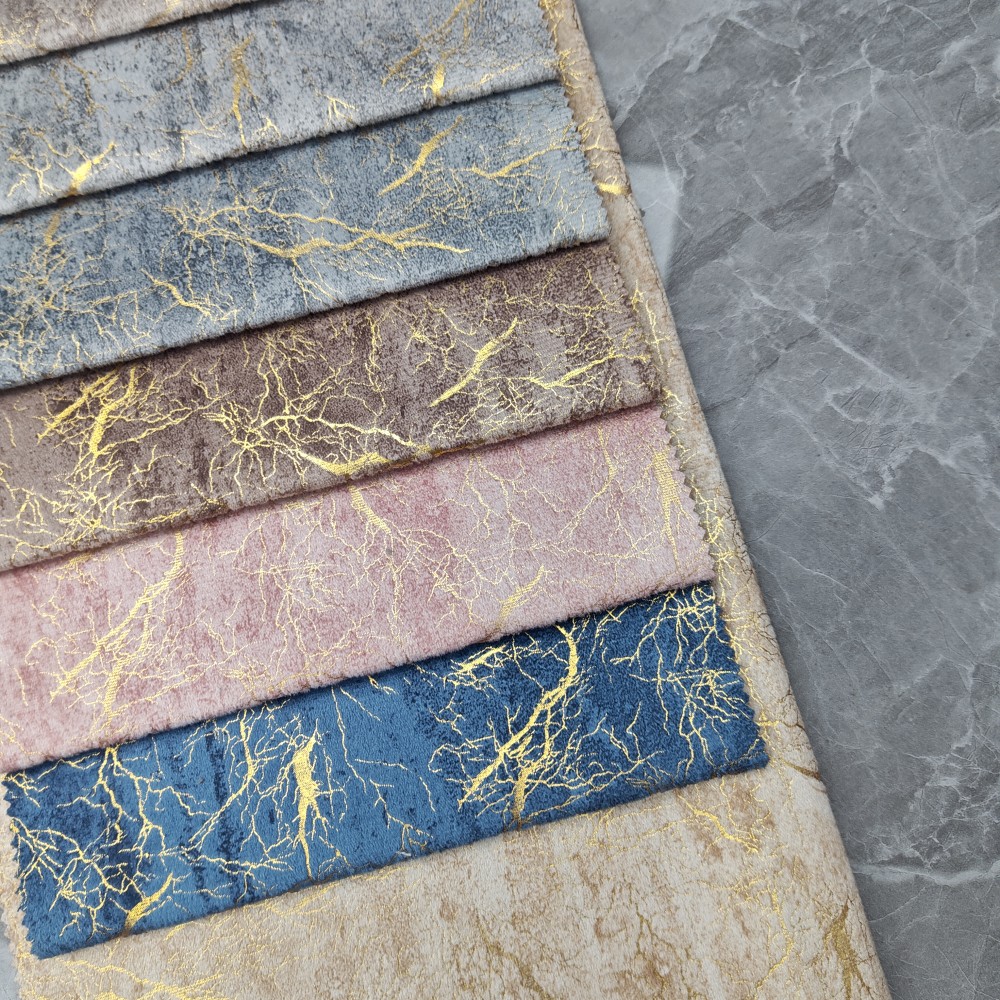 High Quality Gold Foil Holland Velvet Upholstery Fabric
