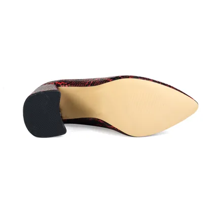 red serpentine printed hot sale women shoes