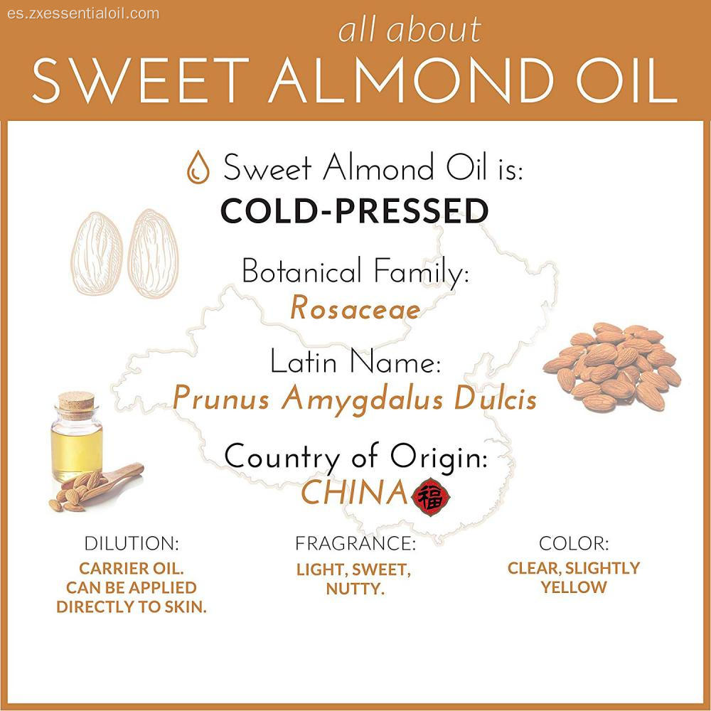 Aceite de almendra dulce puro del aceite esencial del OEM el 100%