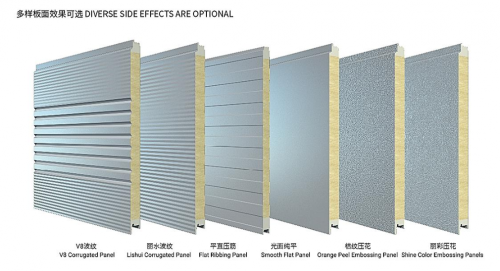 Rockwool+PU Sandwich Panel for Metal Wall Cladding System