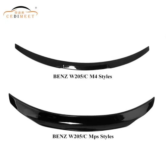 Glossy Black ABS Plastic Rear Trunk Spoiler for Benz W205 C Class M4 MPS Style