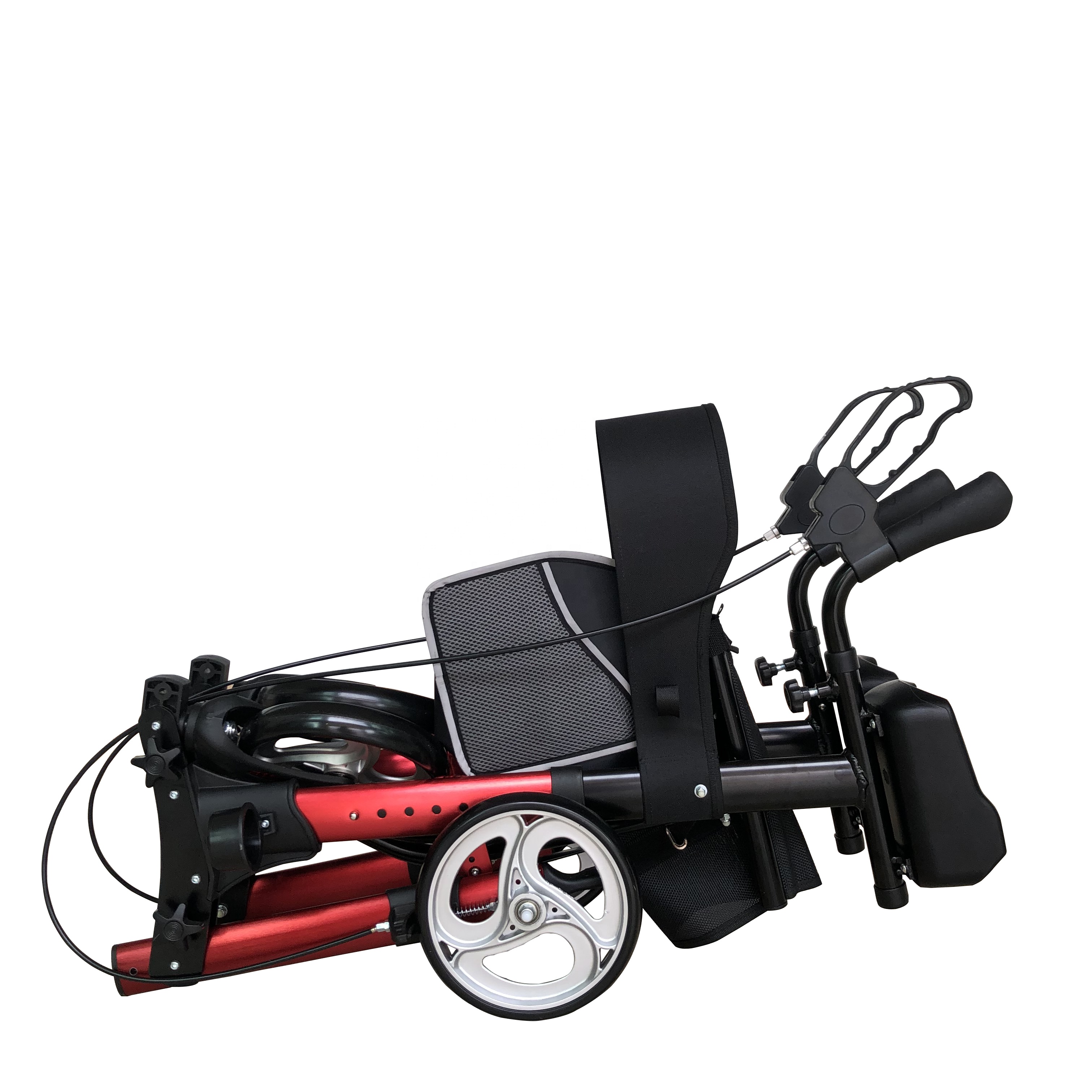 Walker pionowy za 300 funtów Wysoki Walker z metalowymi kółkami Stand-Up Składanie Rollator Walker Wste Erect Rolling Mobility Pomoc w spacery