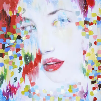Colourful Woman Face Oil Painting