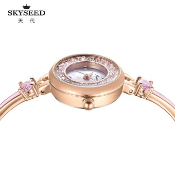SKYSEED Moderno relógio de diamantes relógio de senhora à prova d&#39;água