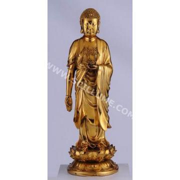 antique solid brass Buddha table lamp