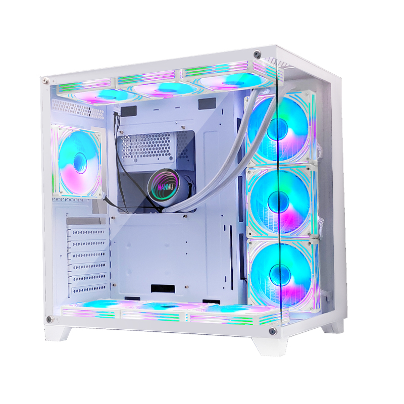 Choiyan Mid Tower Gaming Pc Cases With Rgb Fans And Front Panel Glass ...