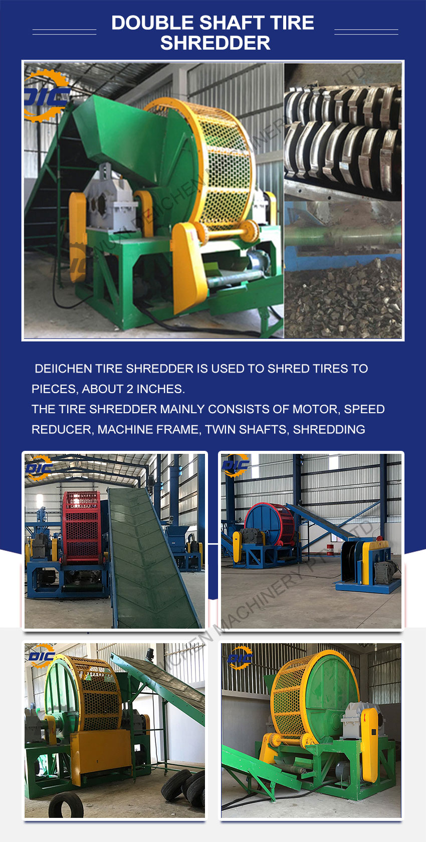 waste tire shredder machine