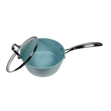 Swiss Ceramic Coating Multifunctional Blue Small Stew Pot 20cm Non-Stick with Lid