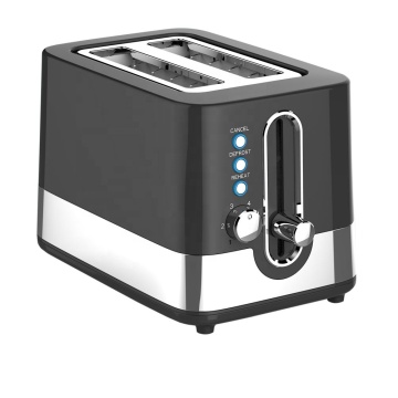 เครื่องปิ้งขนมปังสเตนเลสสตีล 800W พร้อม 2 ช่อง, ป๊อปอัพอัตโนมัติ, ฟังก์ชั่นการอุ่นและละลายน้ำแข็ง