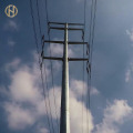 overhead power line electric pole galvanized steel pipes