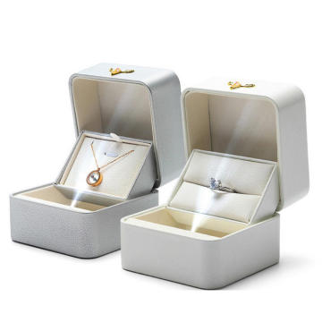 LED Lit PU Leather High-End Jewelry Box
