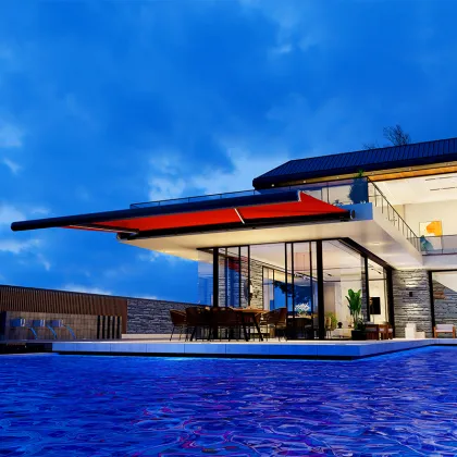 Aluminum Full Cassette Retractable Awnings For Home Sunshade