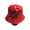 Sombrero del cubo en blanco Cool PU rojo