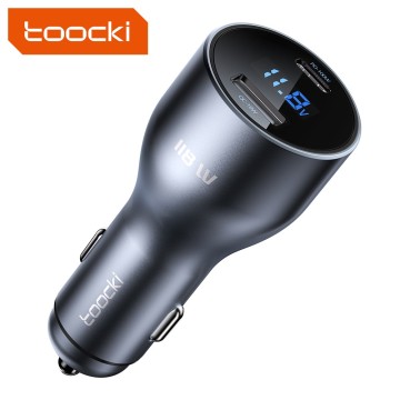 Toocki Aluminum Alloy 118W Car Charger with PD3.0 and QC3.0 for Dual USB-A + Type-C Ports