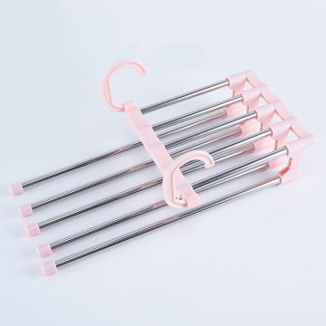 Space-Saving Multiple Layered Stainless Steel Pants Hangers Rack for Closet Organizer