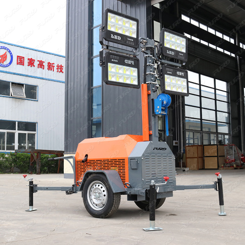 Best-selling global 7m light tower trailer mounted diesel generator mobile lighting tower