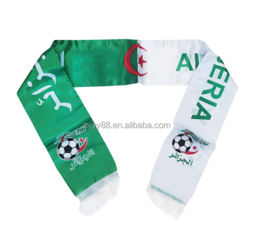 Custom Football Cheering Scarves: Wholesale Algeria Flag Scarves and Shawls for Fans