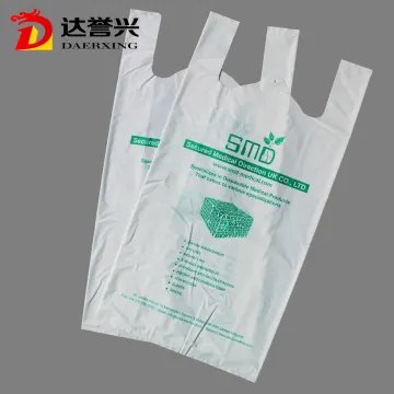 100% Biodegradable Supermarket T-shirt Carry Bags