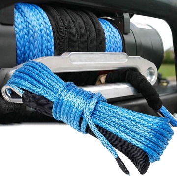 6mm Thick ATV Synthetic Winch Rope 15m Long High Strength with Metal Loop