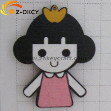Handmade decorative Yiwu wholesale girl-shape wood fridge magnet