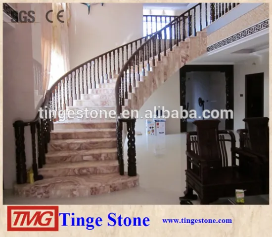 Purple color onyx marble stairs