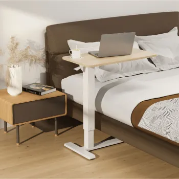 Height Adjustable Gas Spring Snack Rolling Table for Modern Home Office