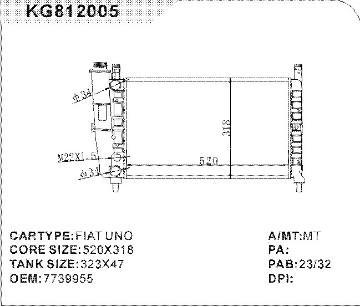 car radiator car for FIAT UNO OEM:7739955